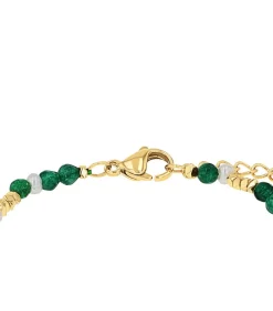 DAMES s.Oliver Bead Armband voor dames, roestvrij staal, gekweekte zoetwaterparel, kattenoog