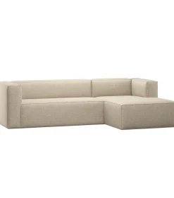 Discount Bean Hoekbank Rechts - Polyester - Beige Melange - 73x305x175 Zetels