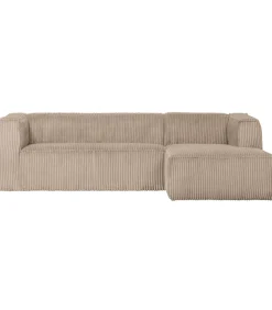 Clearance Bean Hoekbank Rechts - Ribstof - Travertin - 73x305x96 Zetels