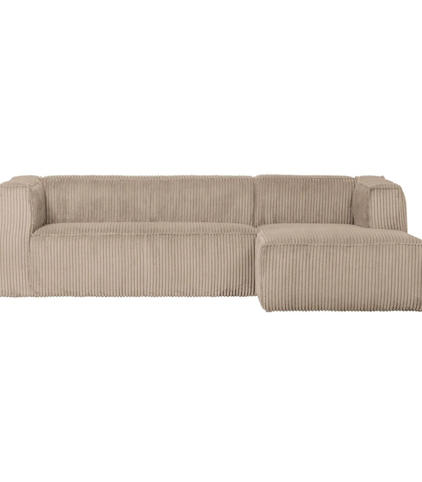 Clearance Bean Hoekbank Rechts - Ribstof - Travertin - 73x305x96 Zetels