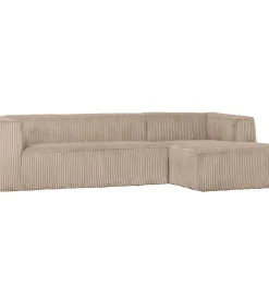 Clearance Bean Hoekbank Rechts - Ribstof - Travertin - 73x305x96 Zetels
