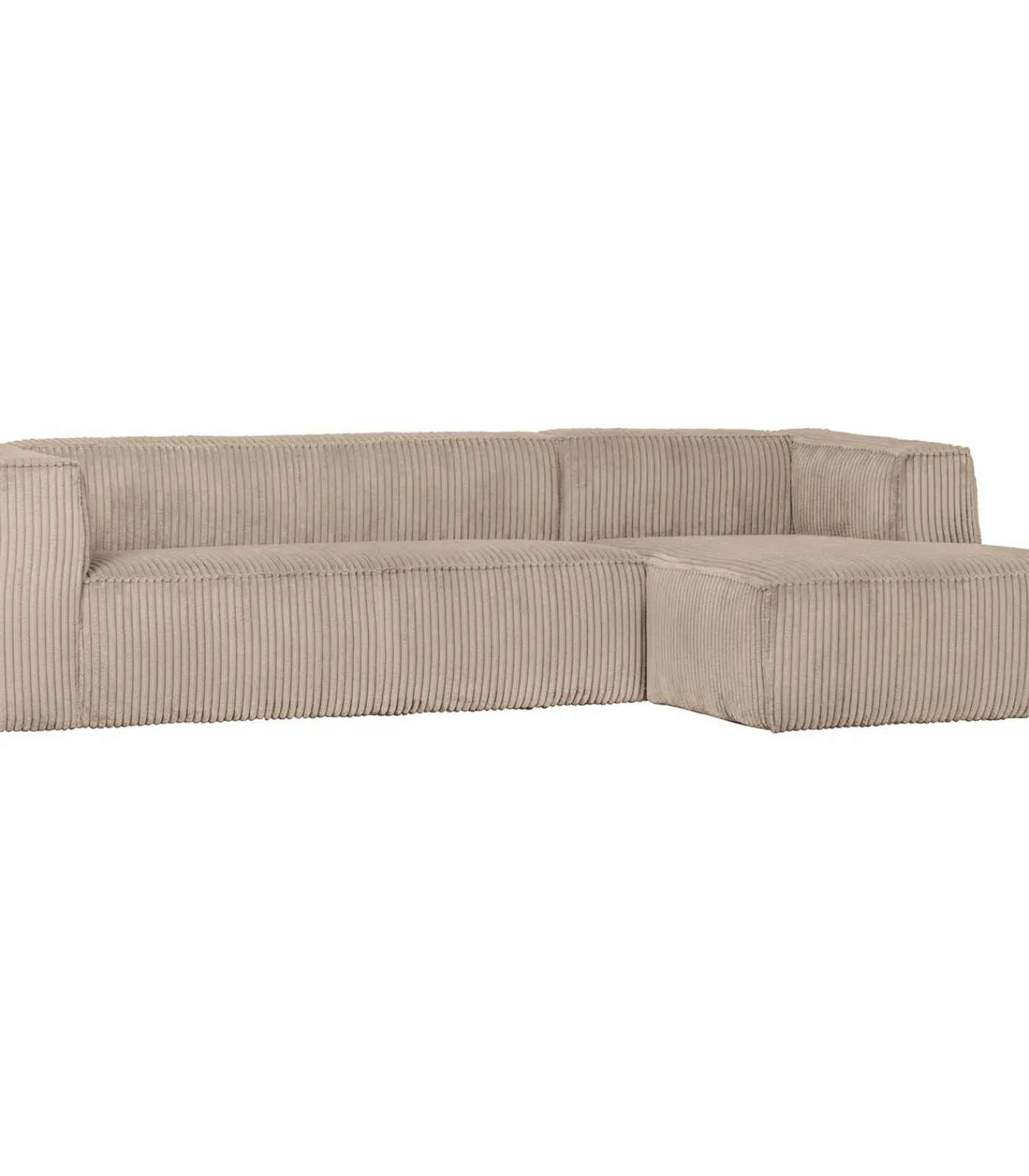 Clearance Bean Hoekbank Rechts - Ribstof - Travertin - 73x305x96 Zetels