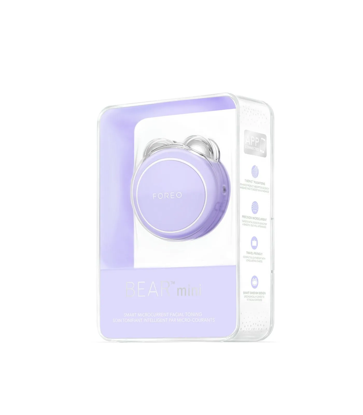 Online BEAR Mini Lavender | App-verbonden Microcurrent Facial Toning Apparaat met 3 Intensiteiten Gezichtsverzorgings Accessoires