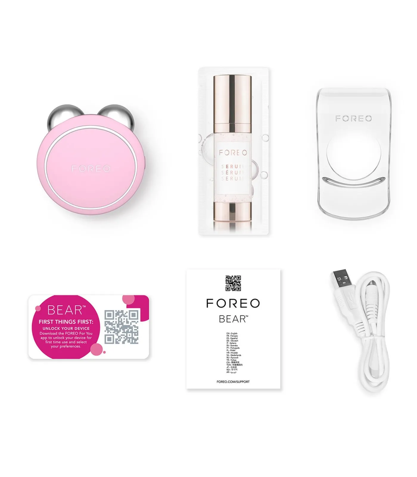 Hot BEAR Mini Pearl | App-verbonden Microcurrent Facial Toning Apparaat met 3 Intensiteiten Gezichtsverzorgings Accessoires