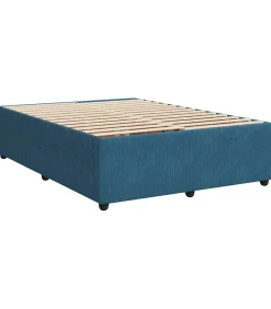 New Bedframe fluweel blauw 160x200 cm Bedden