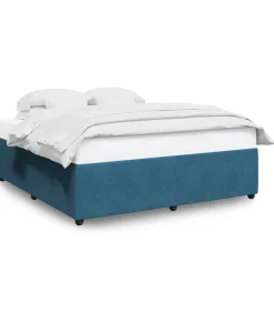New Bedframe fluweel blauw 200x200 cm Bedden