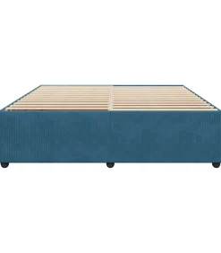 New Bedframe fluweel blauw 200x200 cm Bedden