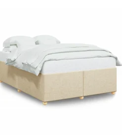 Clearance Bedframe zonder matras stof crèmekleurig 160x200 cm Bedden
