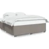 vidaXL Bedframe zonder matras stof taupe 200x200 cm
