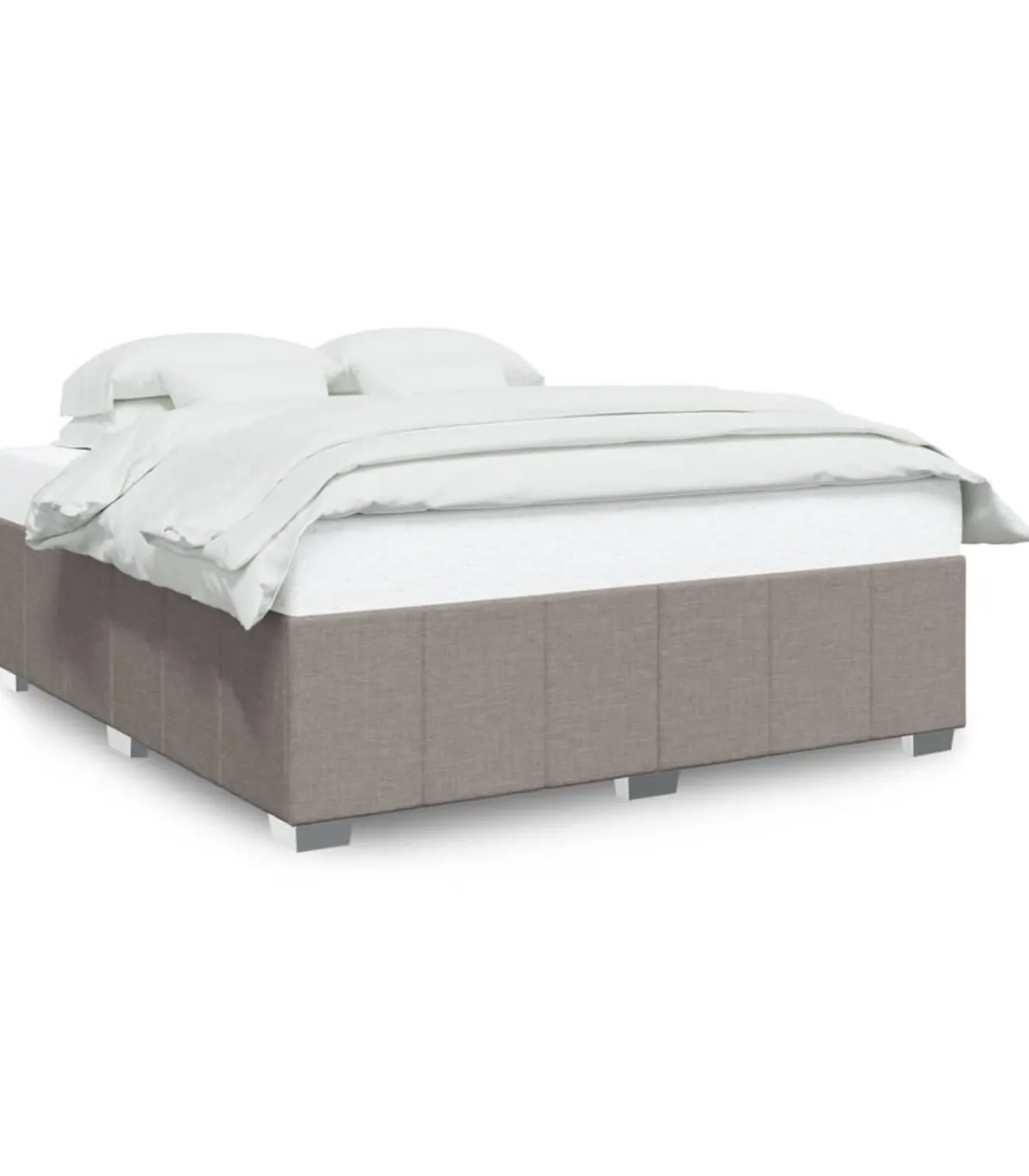 vidaXL Bedframe zonder matras stof taupe 200x200 cm