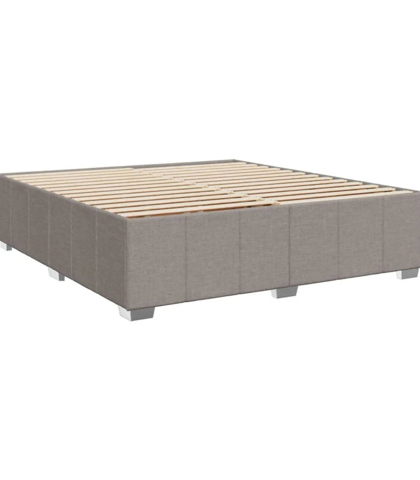 vidaXL Bedframe zonder matras stof taupe 200x200 cm