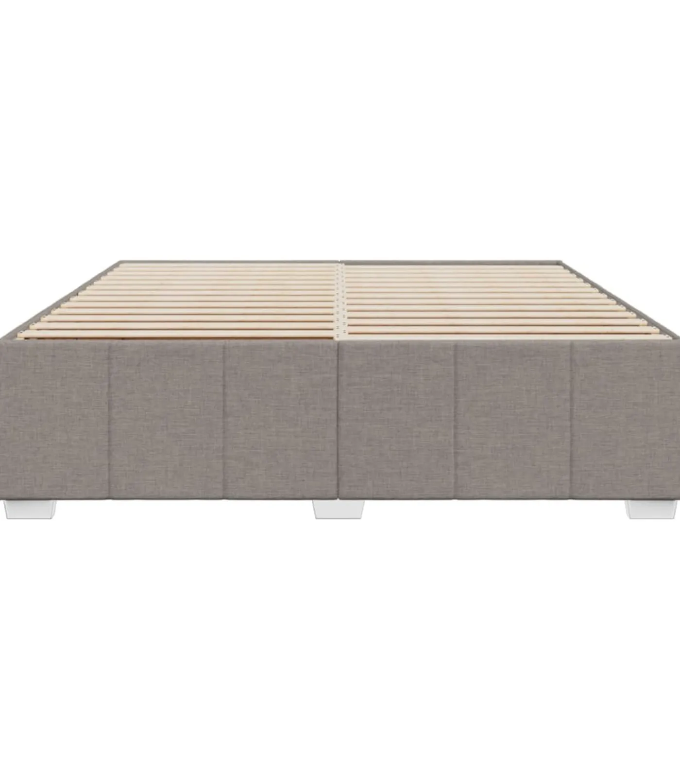 vidaXL Bedframe zonder matras stof taupe 200x200 cm