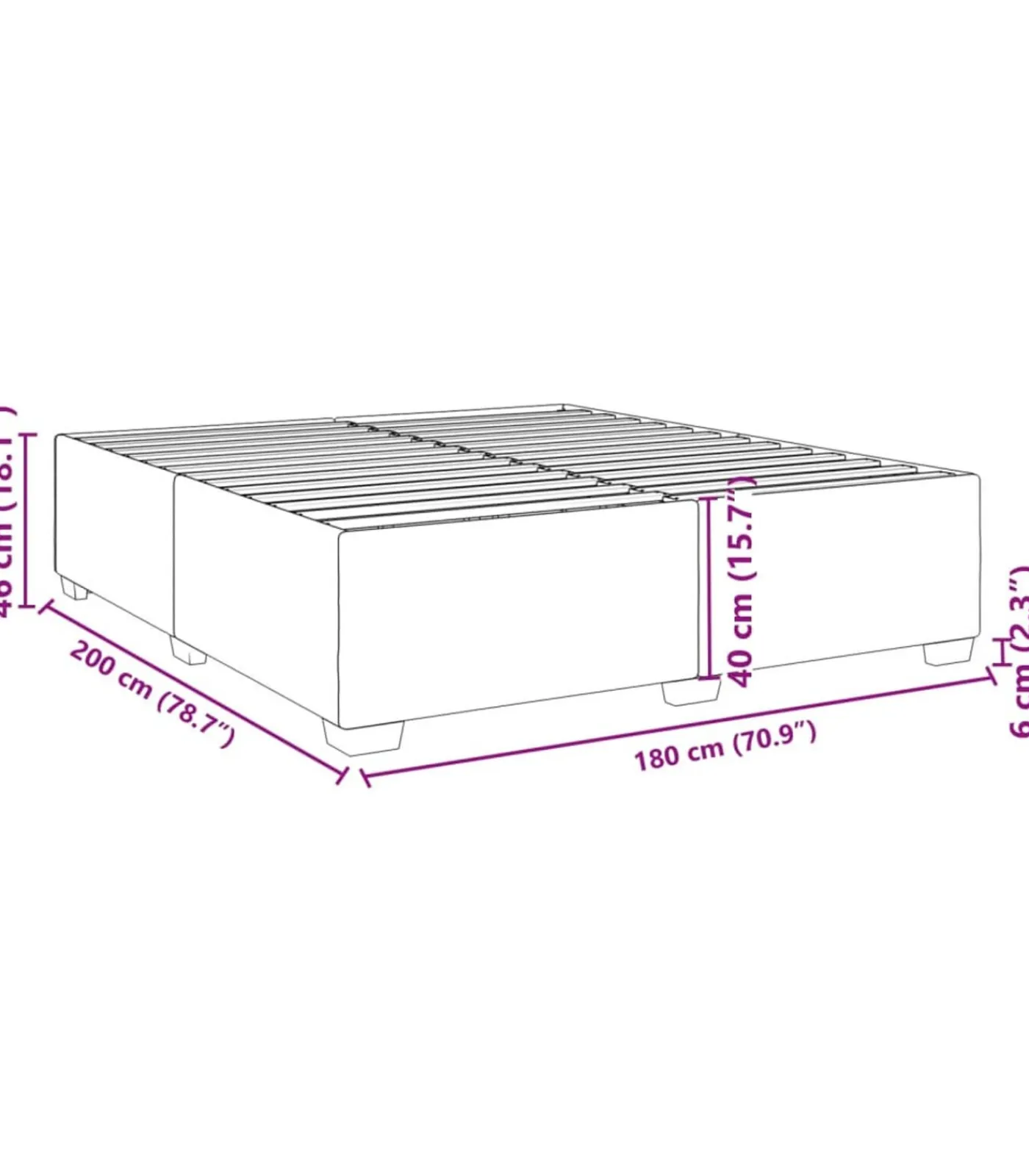 Discount Bedframe zonder matras stof taupe 180x200 cm Bedden