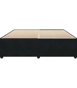 Discount Bedframe zonder matras 200x200 cm fluweel zwart Bedden