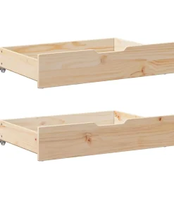 vidaXL Bedlades 2 st met wieltjes 85x55x17 cm massief grenenhout