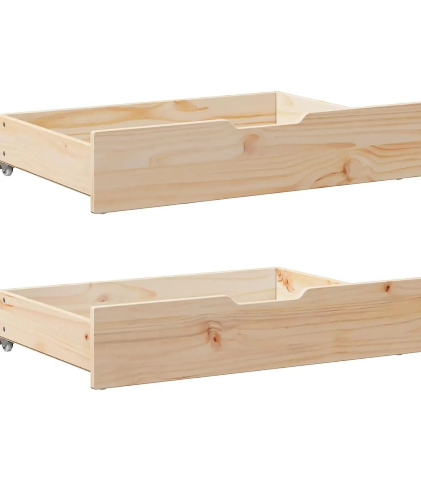 vidaXL Bedlades 2 st met wieltjes 85x55x17 cm massief grenenhout