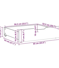 Bedlades 2 st met wieltjes 65x55x17 cm massief grenenhout Organiseren