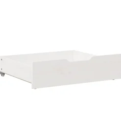 Bedlades 2 st 65x55x17 cm massief grenenhout wit Organiseren