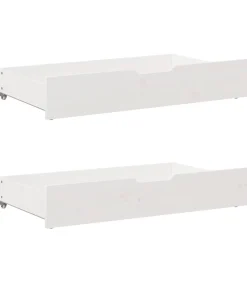 Online Bedlades 2 st 90x55x17 cm massief grenenhout wit Organiseren