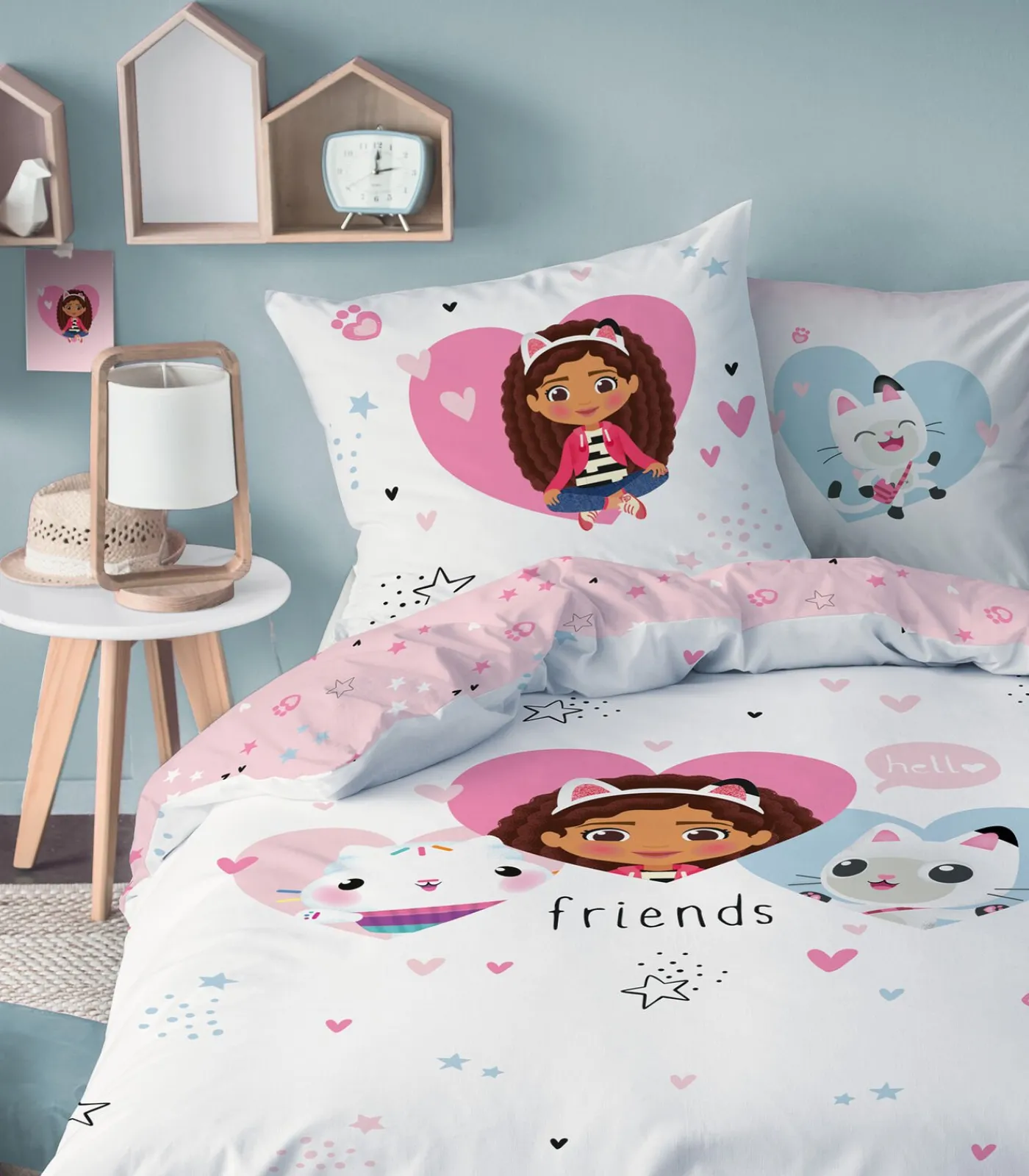 Sale Bedrukt beddengoed 100% katoen, HEARTS Dekbedovertrekken