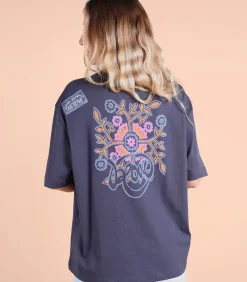 DAMES Oxbow Bedrukt T-shirt op borst en rug SAFI