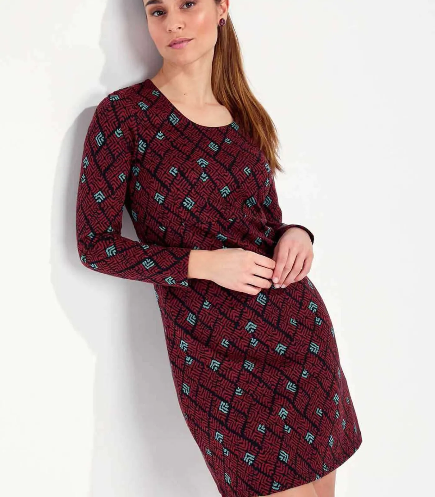 Online Bedrukte rechte jurk WABI DAMES Jurken