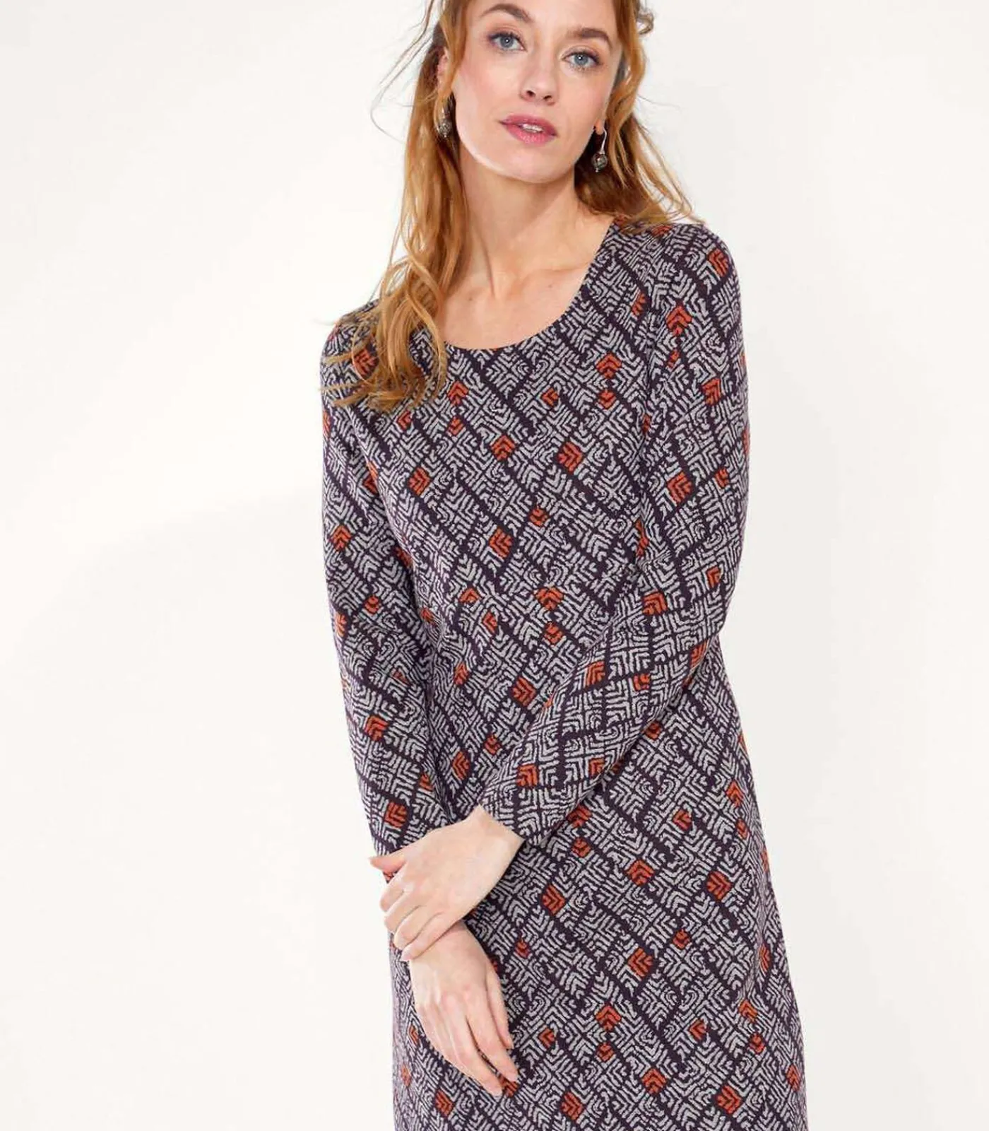 Online Bedrukte rechte jurk WABI DAMES Jurken