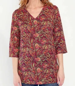 Sale Bedrukte tuniek van biologisch katoen LAURIE DAMES Overhemden & Blouses