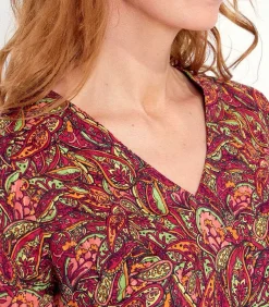 Sale Bedrukte tuniek van biologisch katoen LAURIE DAMES Overhemden & Blouses