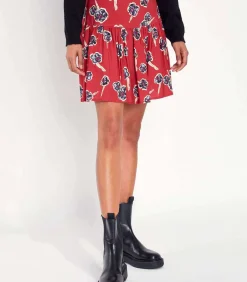 DAMES La Fiancée Bedrukte vloeibare korte rok PATNA