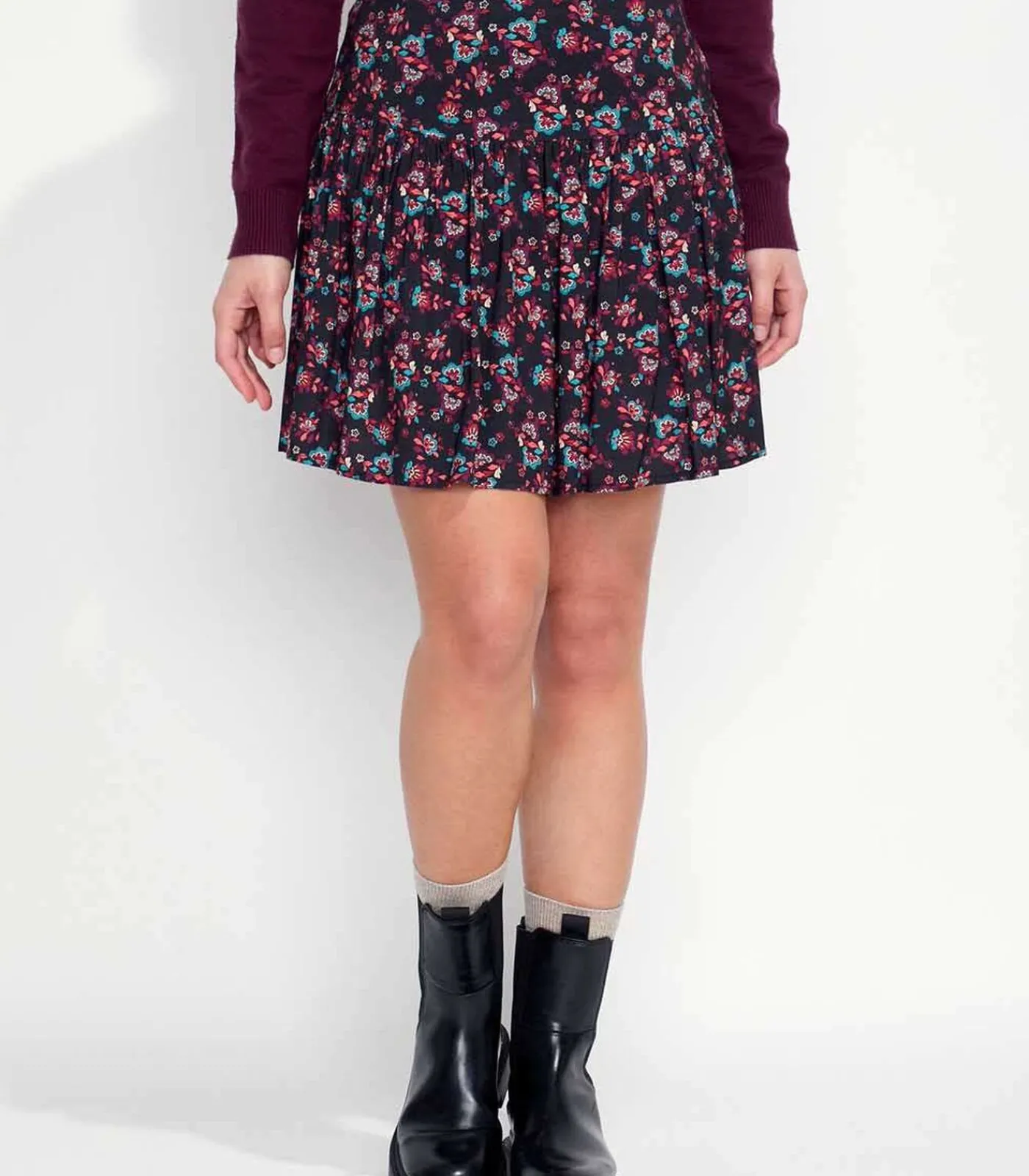 DAMES La Fiancée Bedrukte vloeibare korte rok PATNA