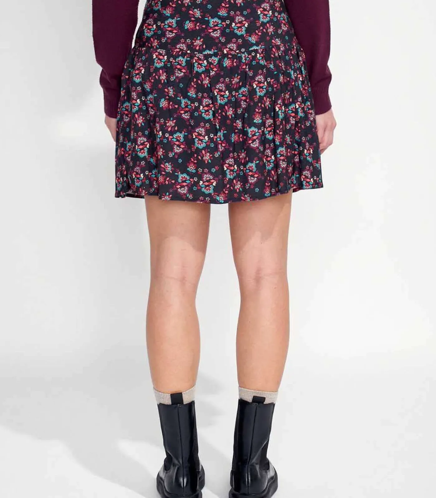 DAMES La Fiancée Bedrukte vloeibare korte rok PATNA