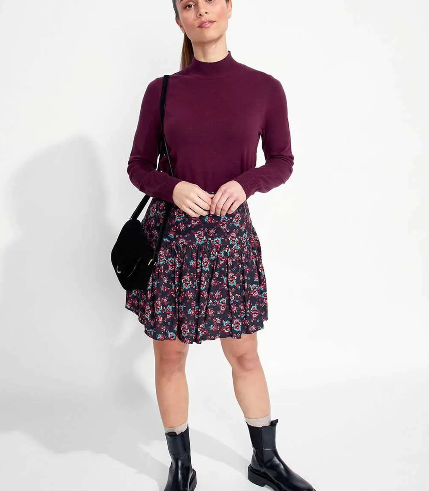 DAMES La Fiancée Bedrukte vloeibare korte rok PATNA