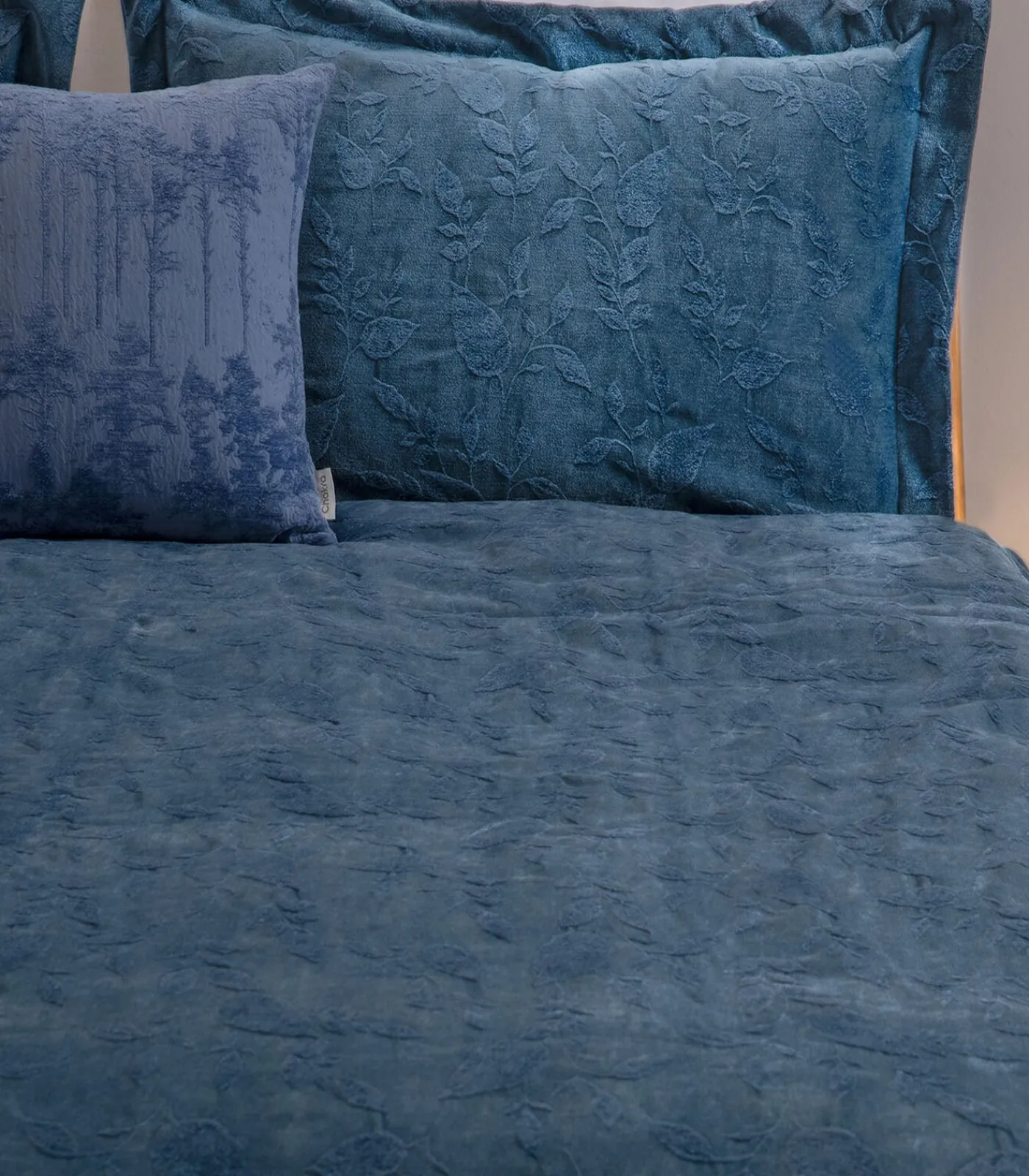 Sale Bedsprei 2 personen Folha 240x260 cm Nachtblauw (1 Bedsprei, 2 Kussenslopen) Bedspreien