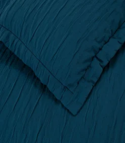 Chakra Bedsprei set 2 personen Leron Seti 240x260 cm Benzine blauw (1 Bedsprei, 2 Kussenslopen)