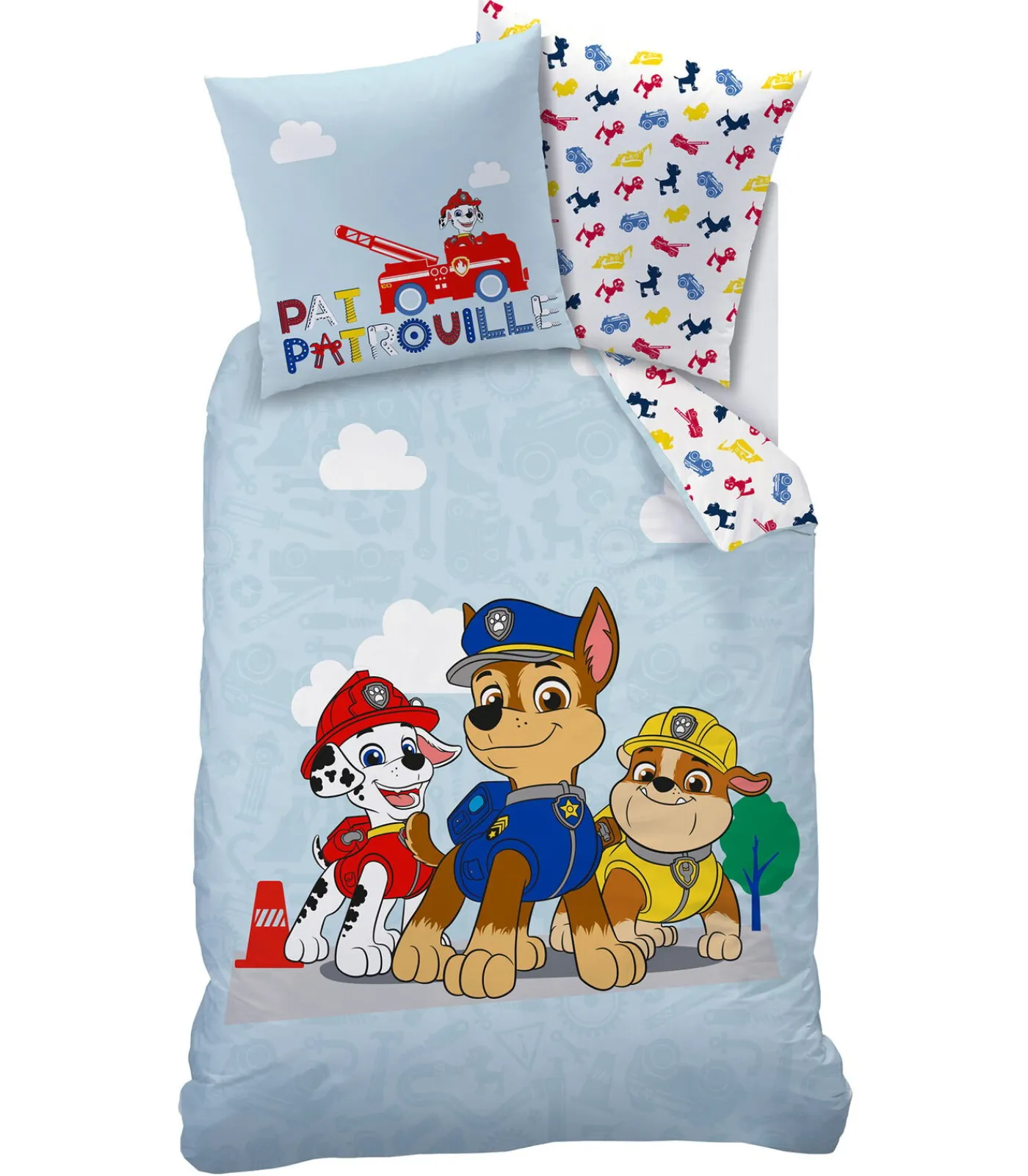 PAT PATROUILLE Bedtextielset met print van 100% katoen, PAW PATROL PATBOY