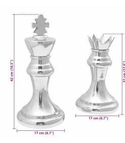 Discount Beelden 2 pcs Zilver Aluminium Decoratie