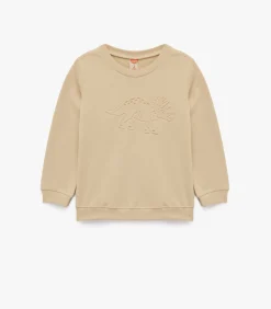 Beige Baby Sweatshirt Lange Mouwen Dino Print Kinderen Truien & Vesten