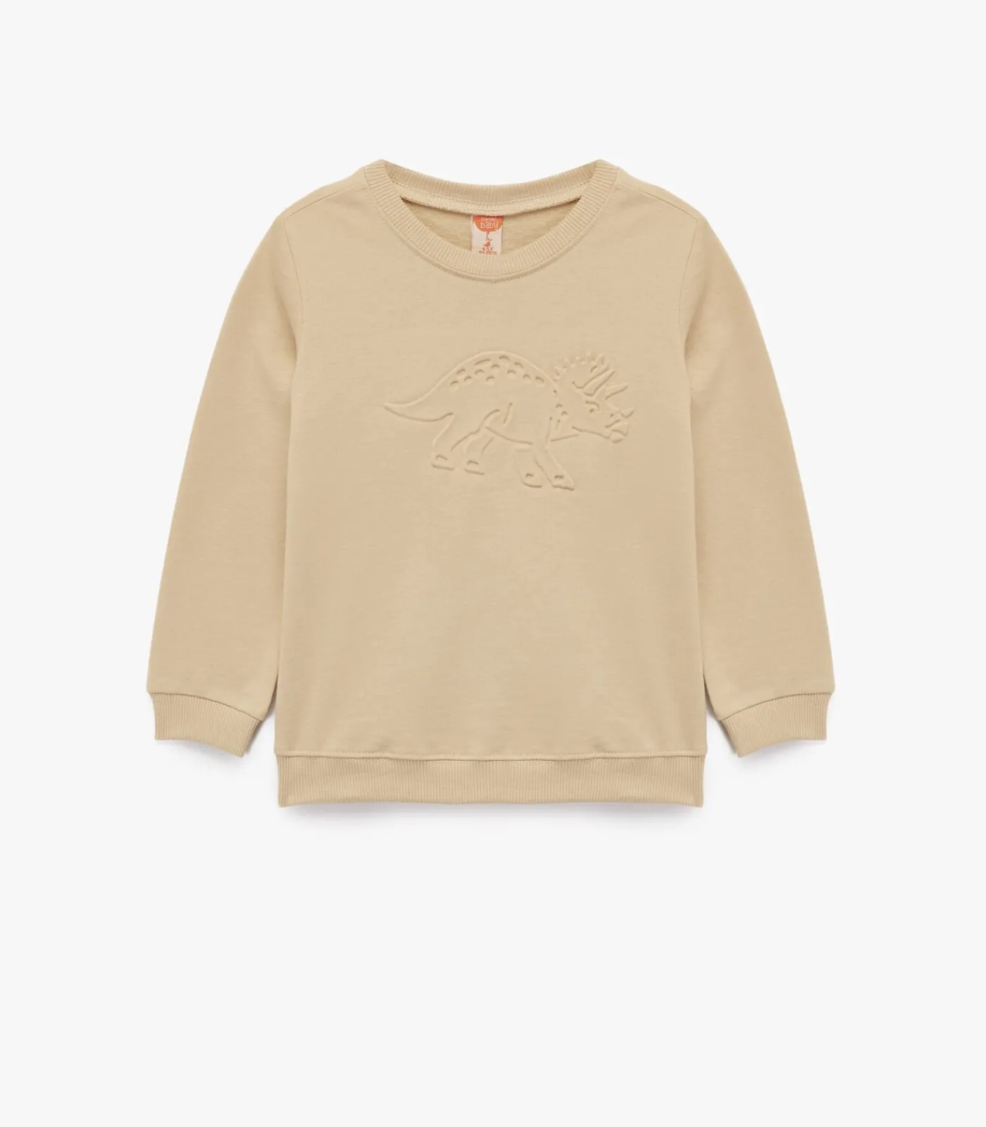 Beige Baby Sweatshirt Lange Mouwen Dino Print Kinderen Truien & Vesten