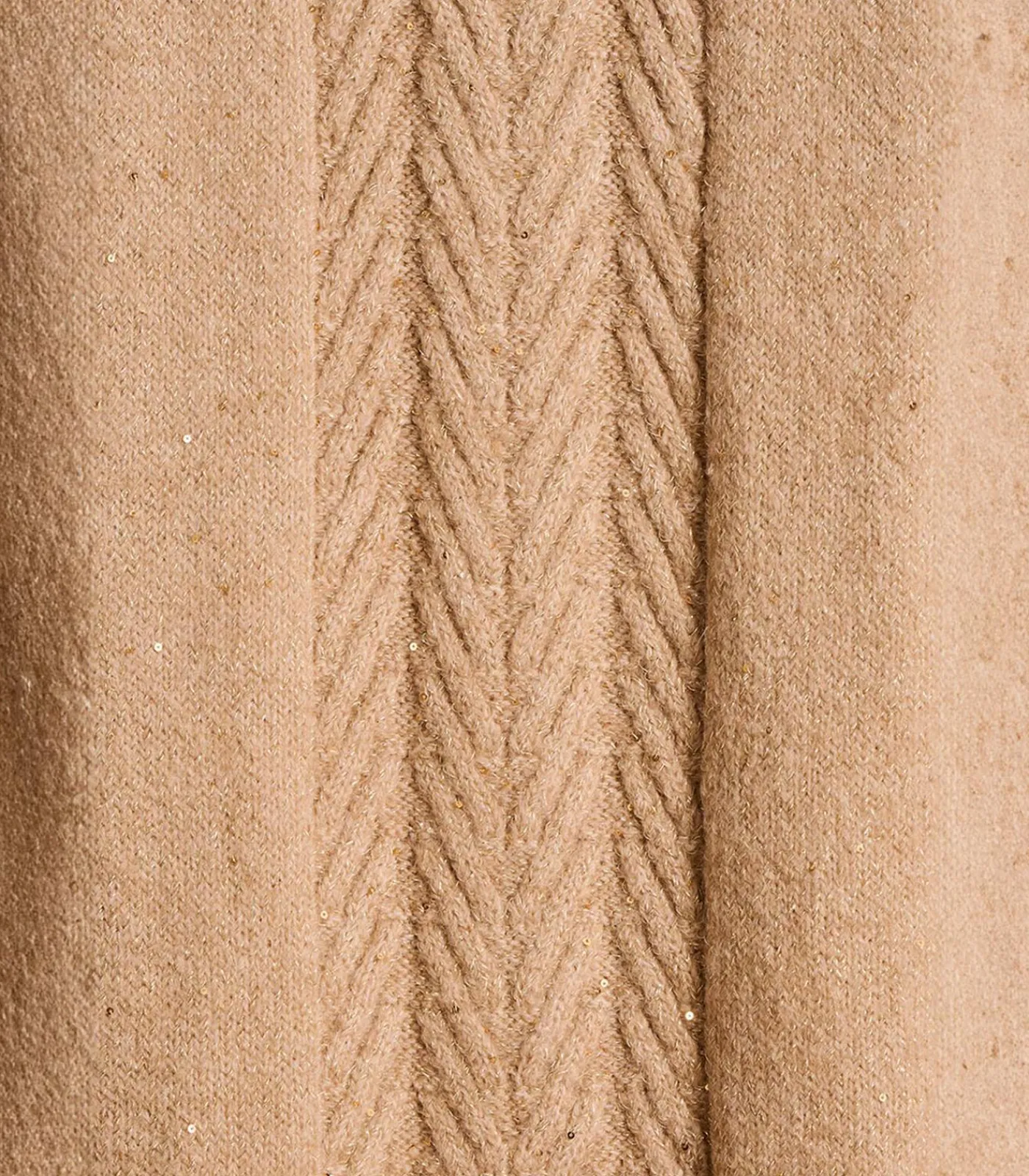 Outlet Beige gebreide sjaal met pailletten DAMES Sjaals