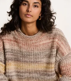 New Beige trui van gebreide stof met ronde hals DAMES Truien & Cardigans