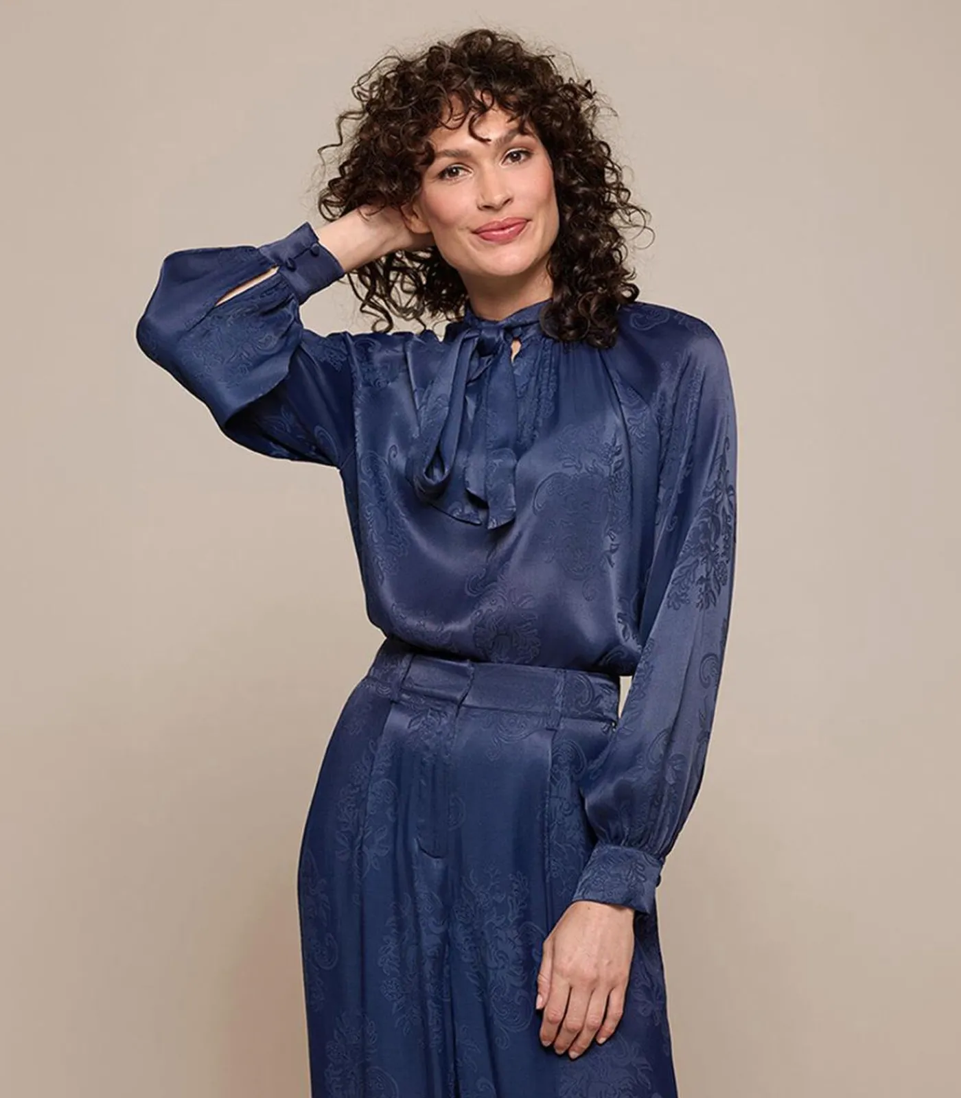 Bension Blouse Navy DAMES Overhemden & Blouses