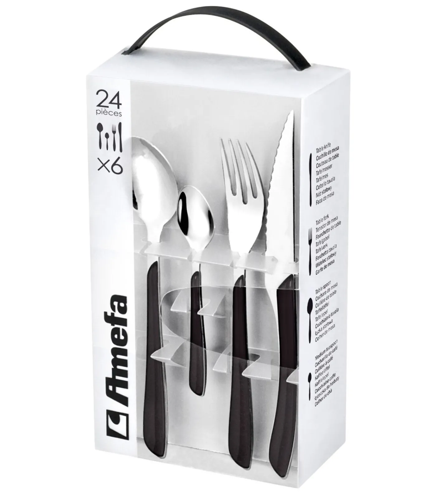 Discount Bestekset Eclat - Zwart - 24-delig / 6 personen Bestek