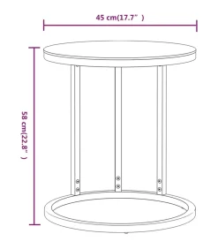 vidaXL Bijzettafel 45 cm gehard glas goudkleurig en zwart