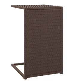 vidaXL Bijzettafel C-vormig 40x35x60 cm poly rattan bruin