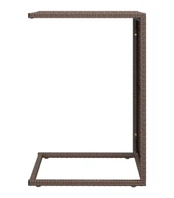 vidaXL Bijzettafel C-vormig 40x35x60 cm poly rattan bruin