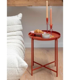 Leitmotiv Bijzettafel Meseta - Rood - 40x40x49cm