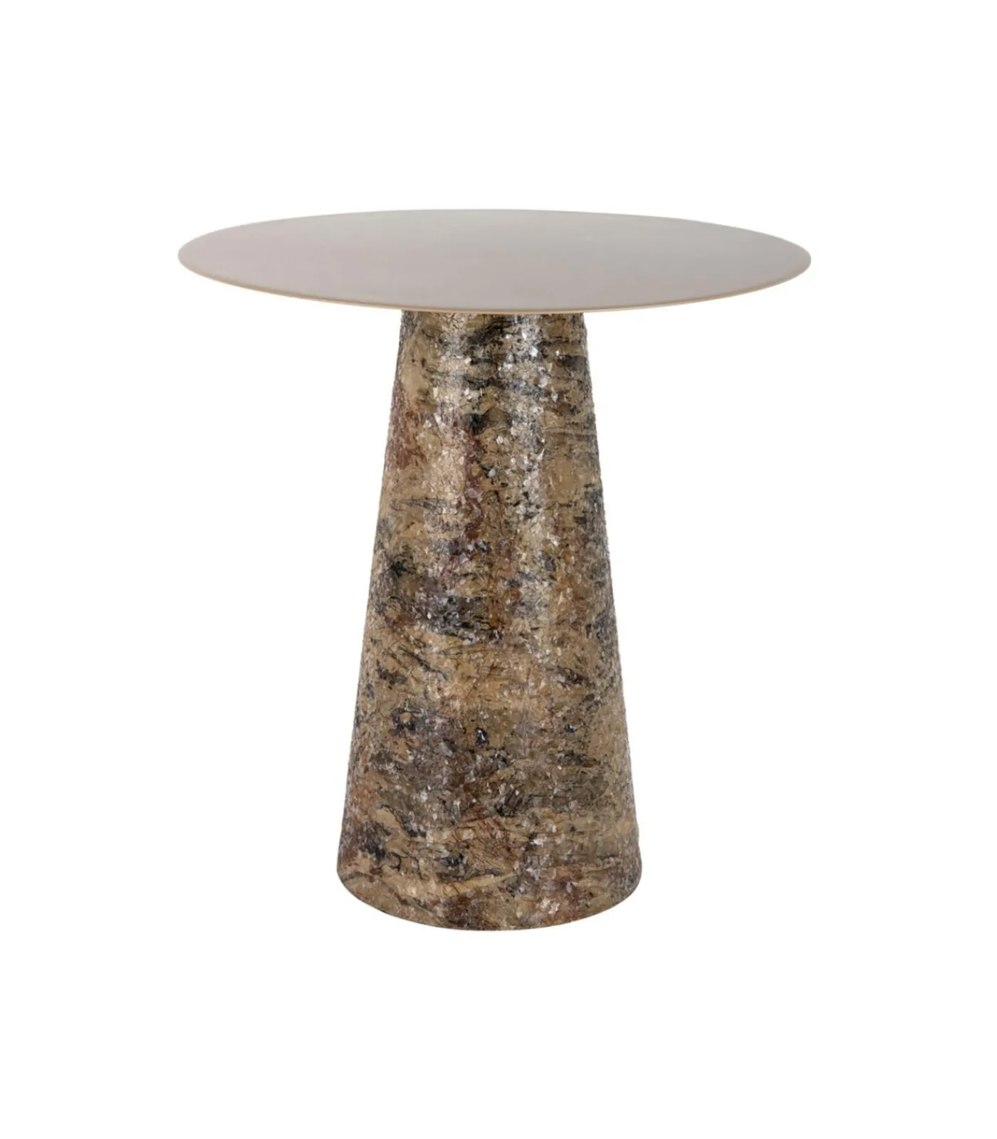 Outlet Bijzettafel Mosaic Marble High - Bruin - 40x40x42cm Tafels