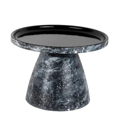 Leitmotiv Bijzettafel Mosaic Marble - Zwart - 42x42x29cm