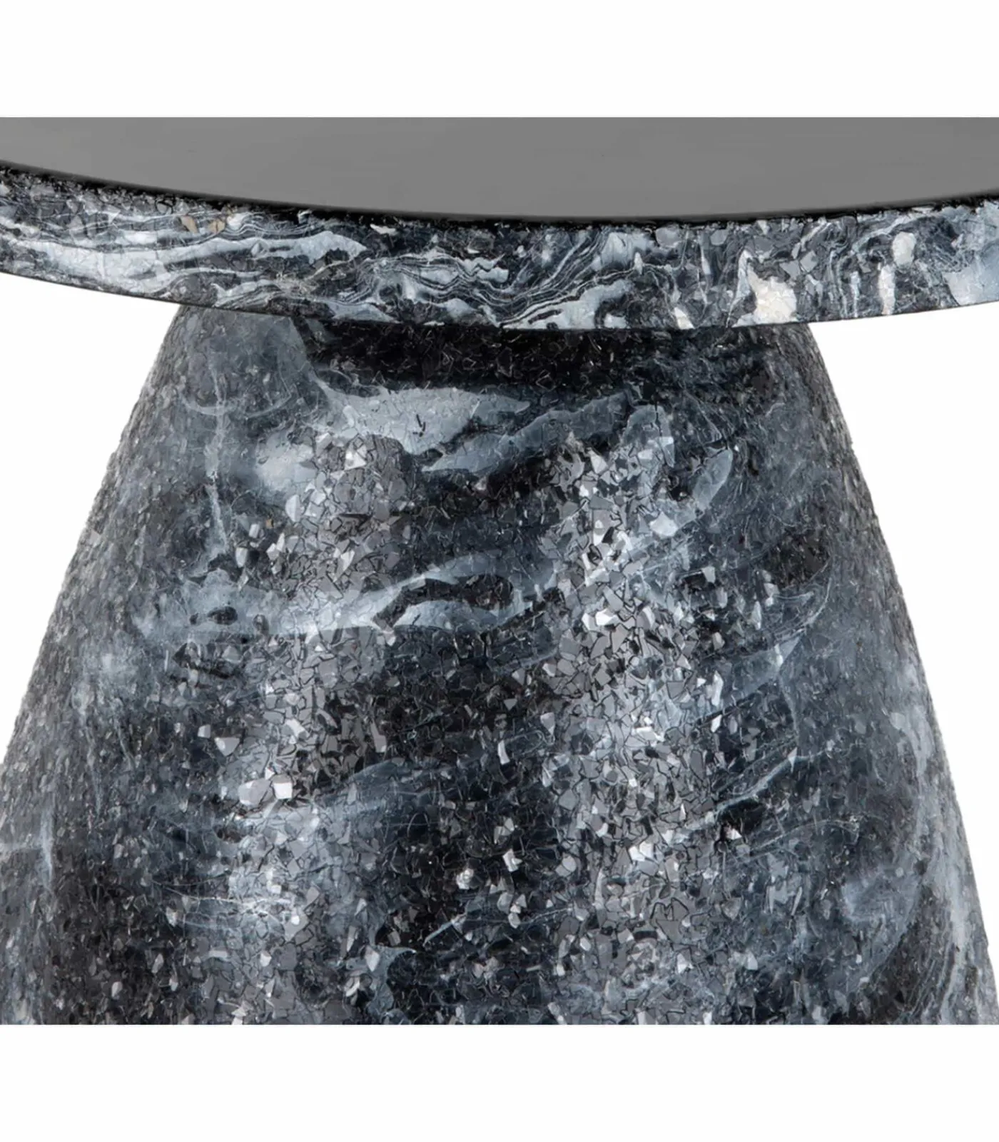 Leitmotiv Bijzettafel Mosaic Marble - Zwart - 42x42x29cm